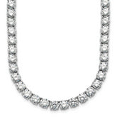 14k White Gold 62 1/4 carat Lab Grown Diamond VS+ F+ Complete Round 20 inch Straight Tennis Necklace